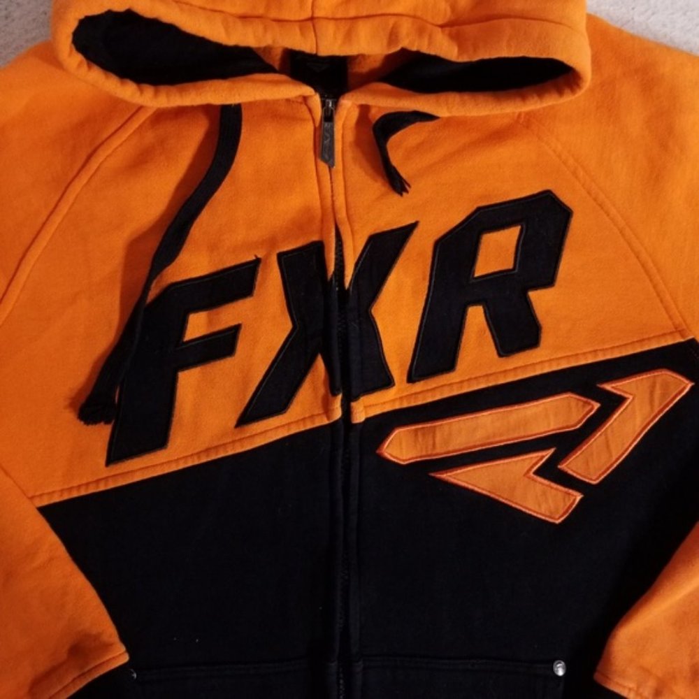 FXR Outdoor/Racing Orange & Black Zip-Up Hoodie - Picture 2 of 8